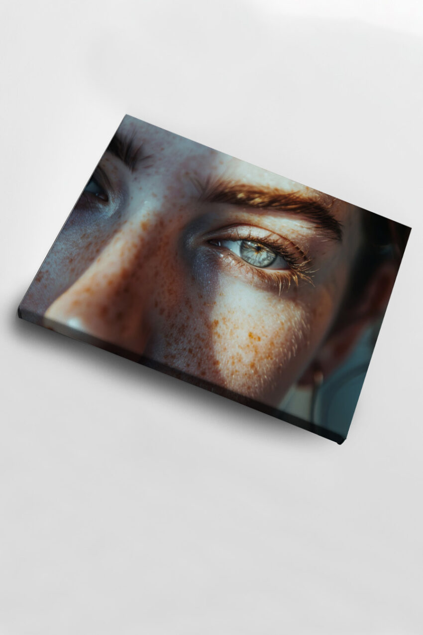 Fotografie Poster Auge intensiv Nahaufnahme blau grün