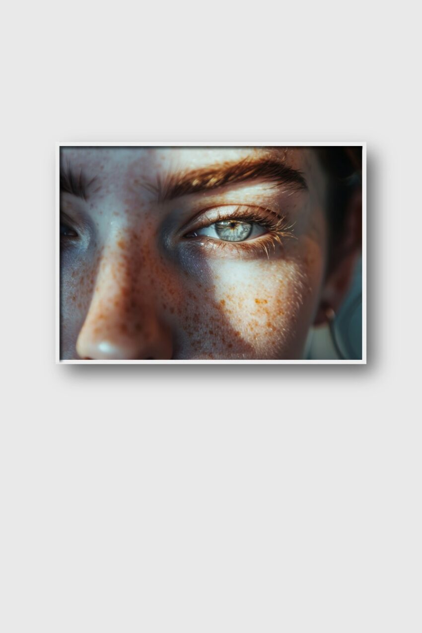 Fotografie Poster Auge intensiv Nahaufnahme blau grün