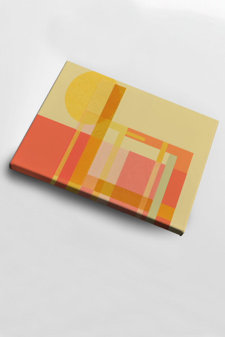 Abstrakt Poster Sonne Rechtecke gelb rot