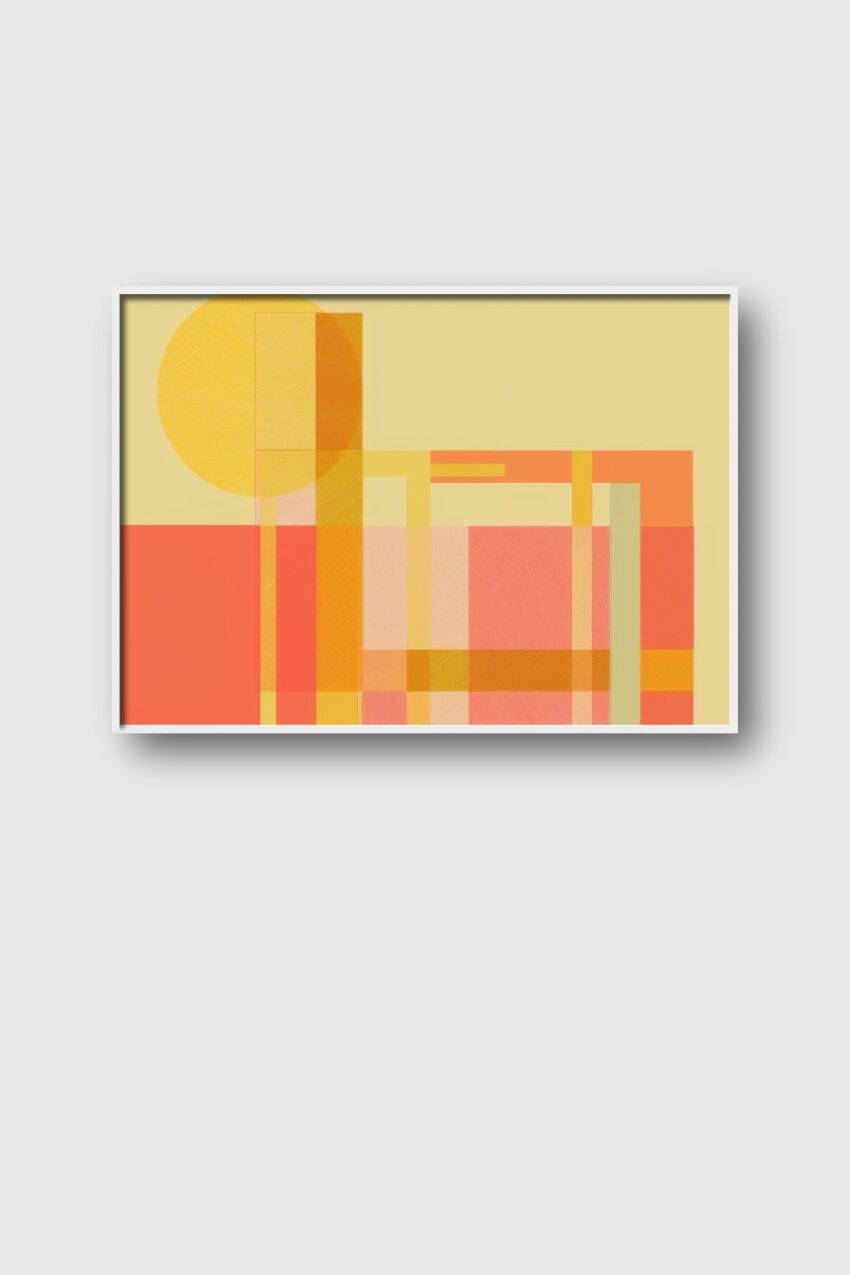 Abstrakt Poster Sonne Rechtecke gelb rot