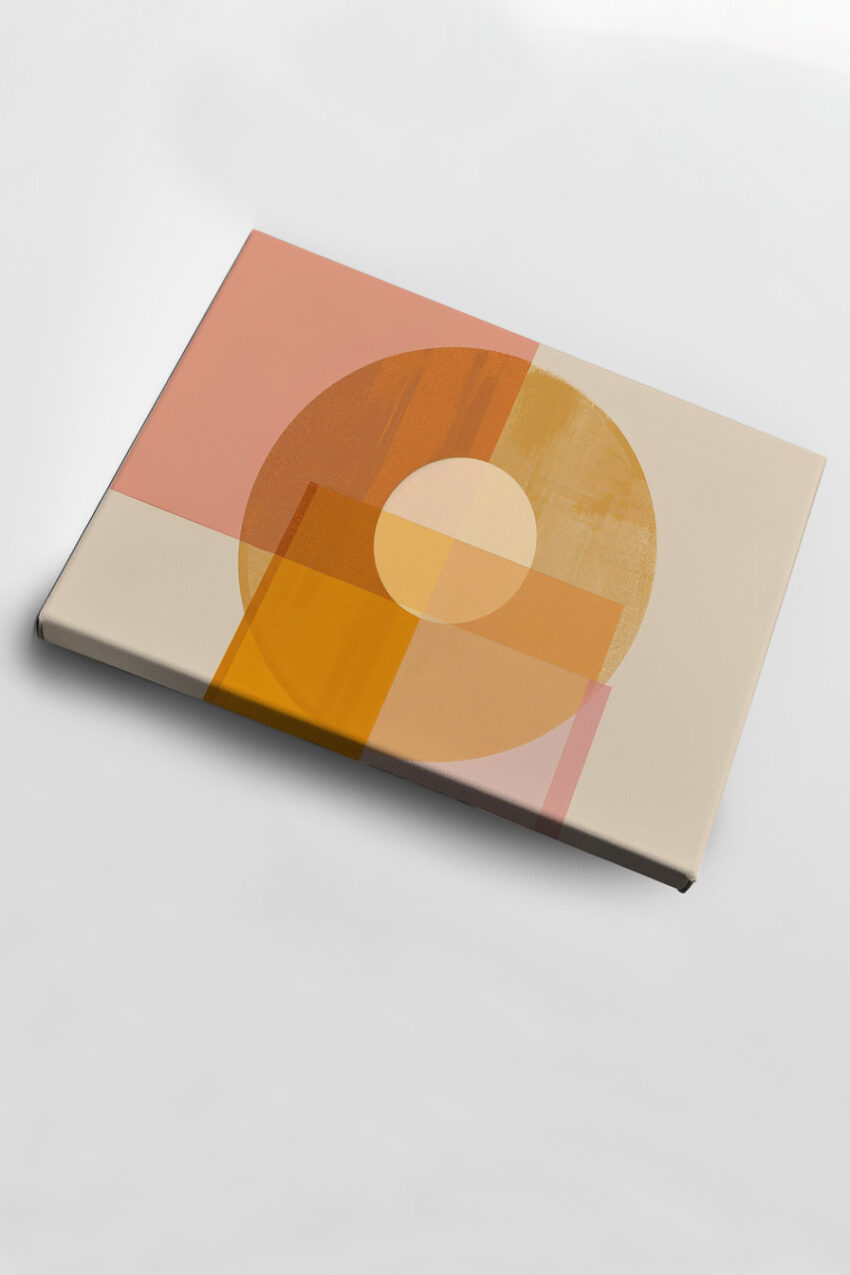 Abstrakt Poster Kreis warm orange beige minimalistisch