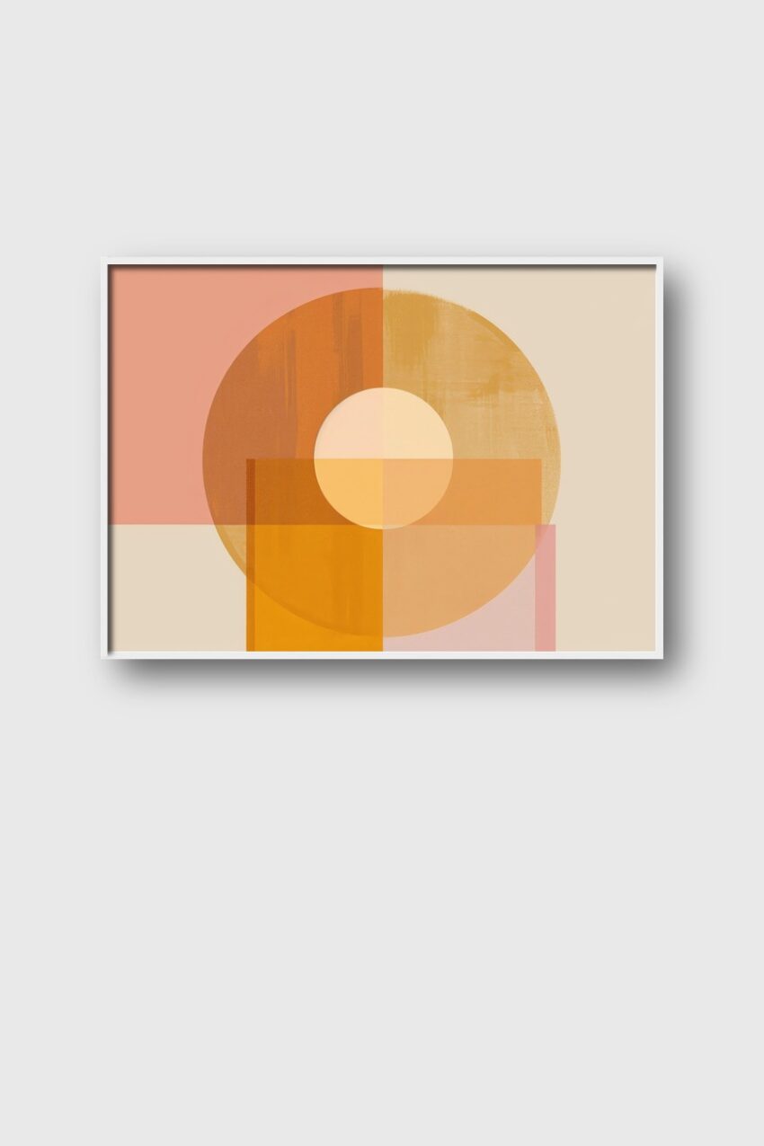 Abstrakt Poster Kreis warm orange beige minimalistisch