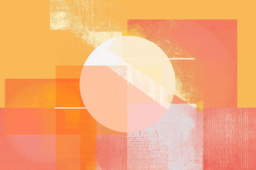 Abstrakt Poster Sonne orange pink geometrisch Schatten