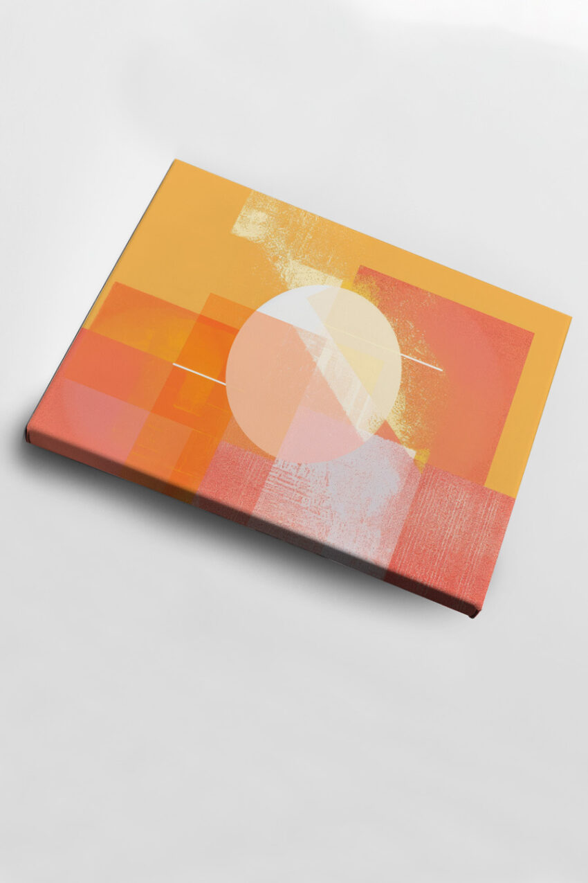 Abstrakt Poster Sonne orange pink geometrisch Schatten