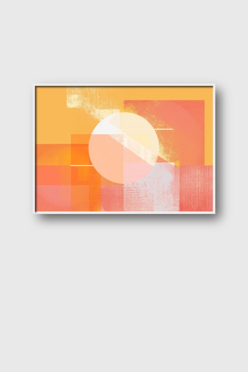 Abstrakt Poster Sonne orange pink geometrisch Schatten