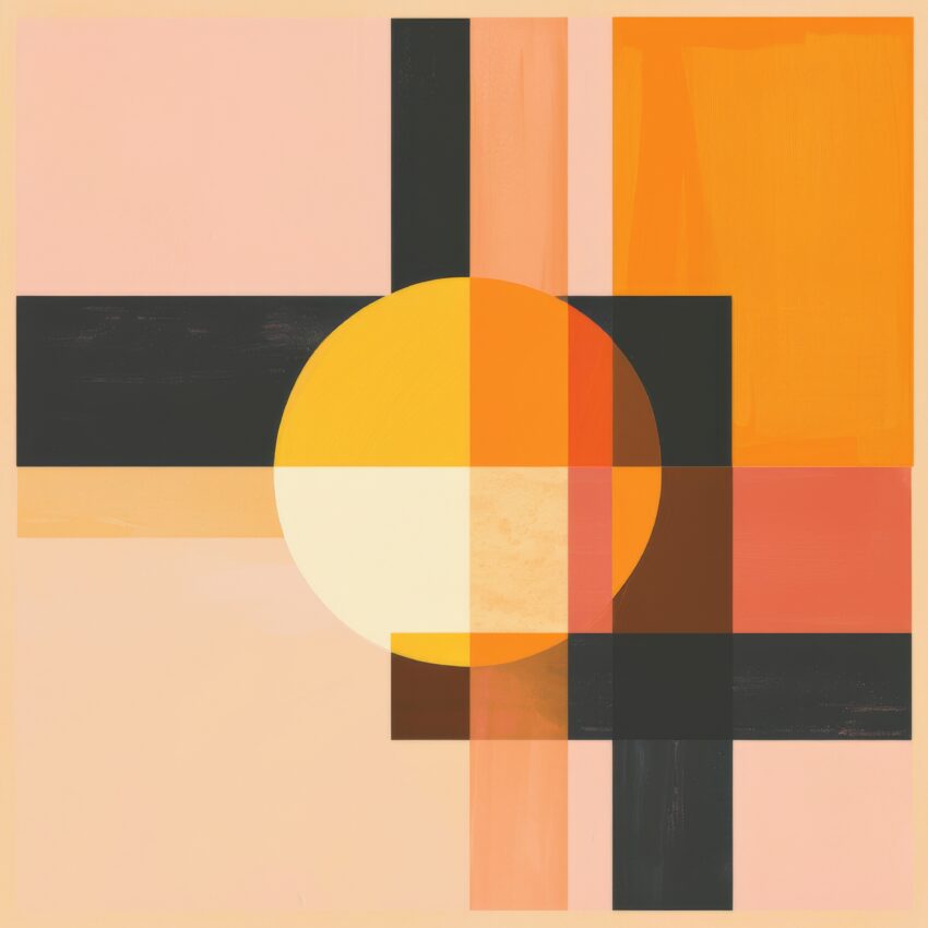 Grafikdesign Poster Kreis Geometrisch Gelb Orange