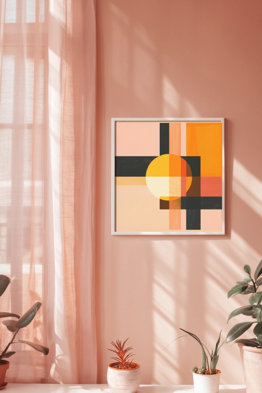 Grafikdesign Poster Kreis Geometrisch Gelb Orange