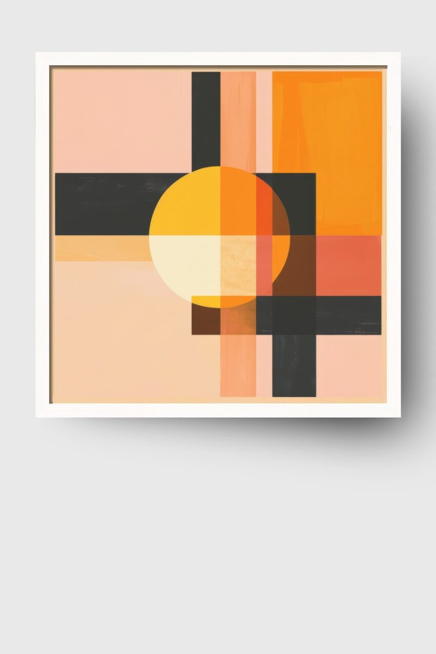 Grafikdesign Poster Kreis Geometrisch Gelb Orange