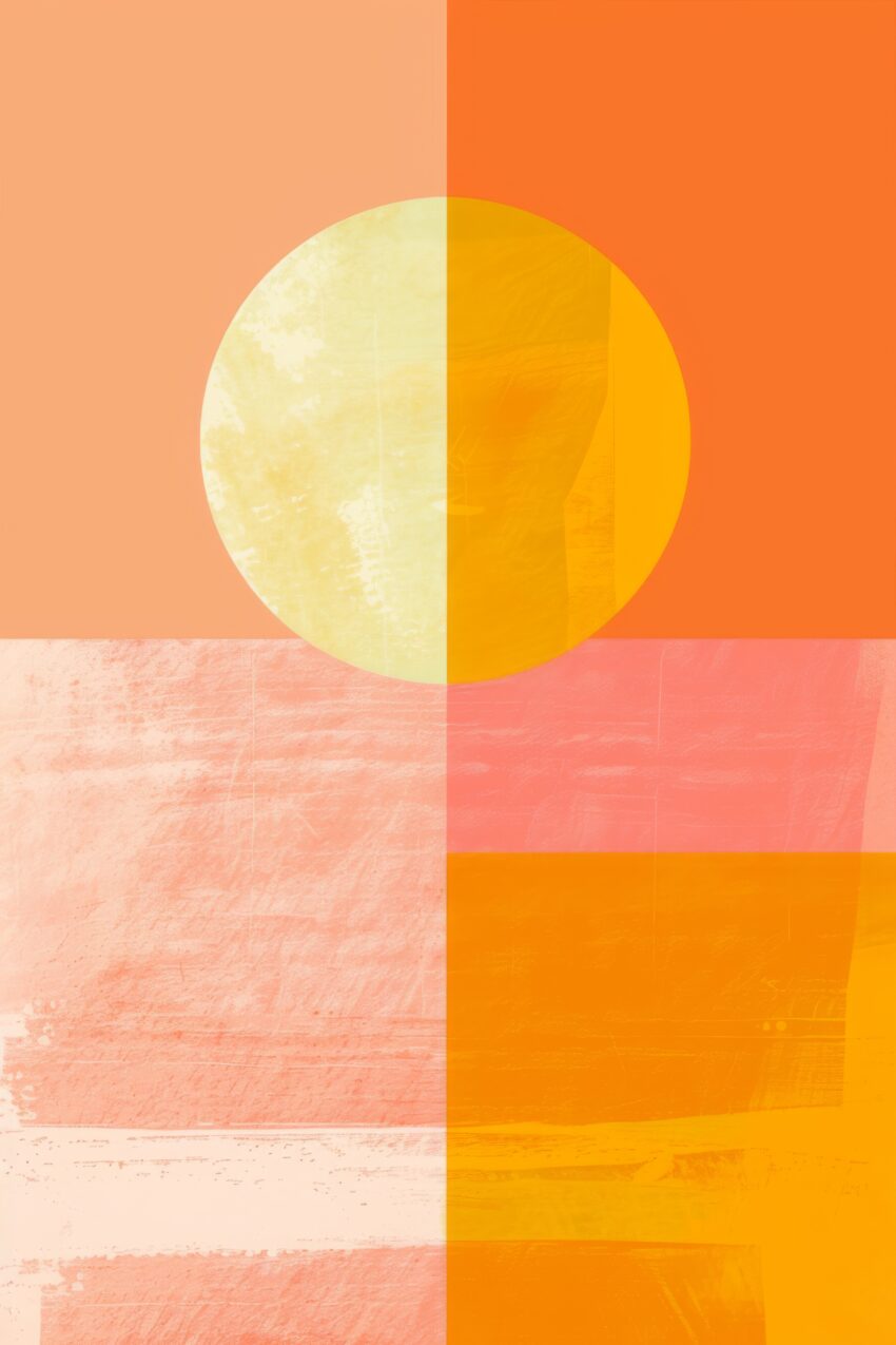 Abstrakt Poster Kreis Licht orange warm