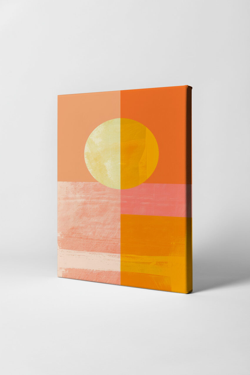 Abstrakt Poster Kreis Licht orange warm