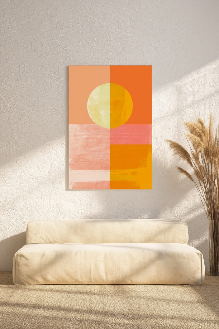 Abstrakt Poster Kreis Licht orange warm