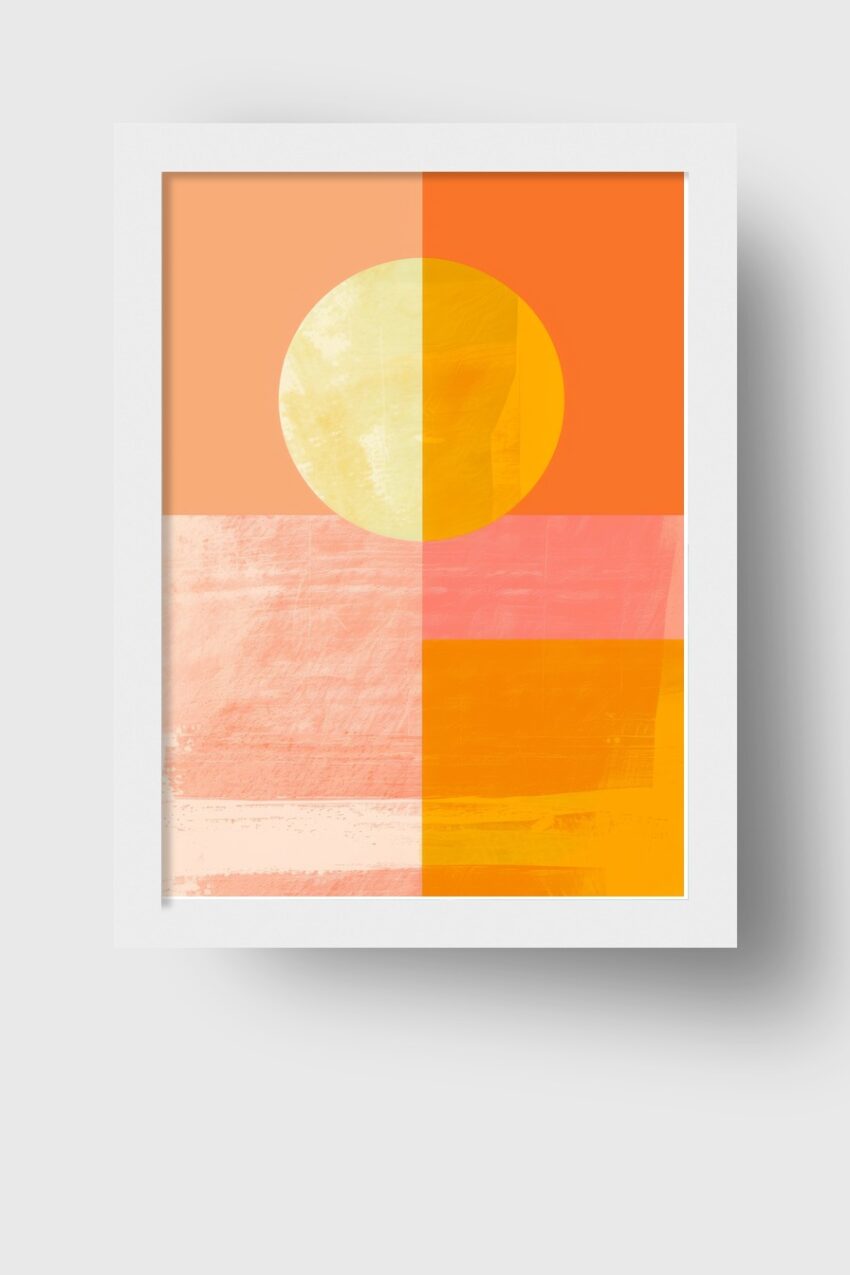 Abstrakt Poster Kreis Licht orange warm