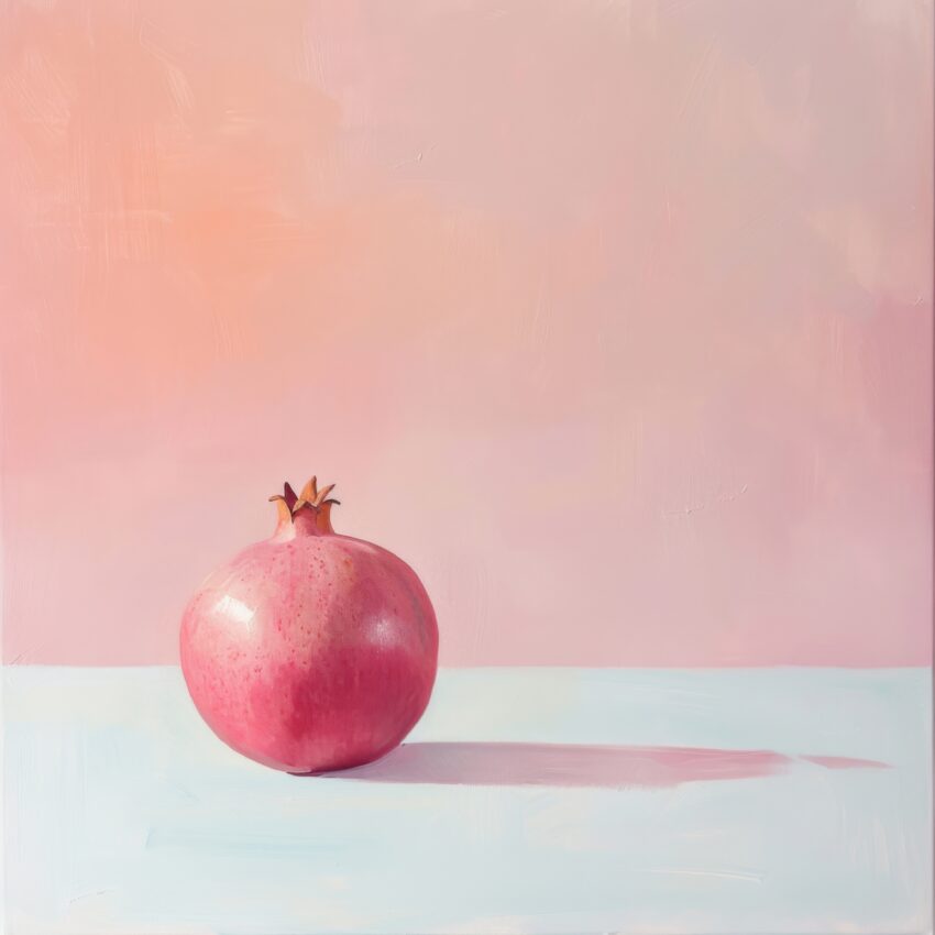 Malerei Poster Granatapfel glänzend rosa