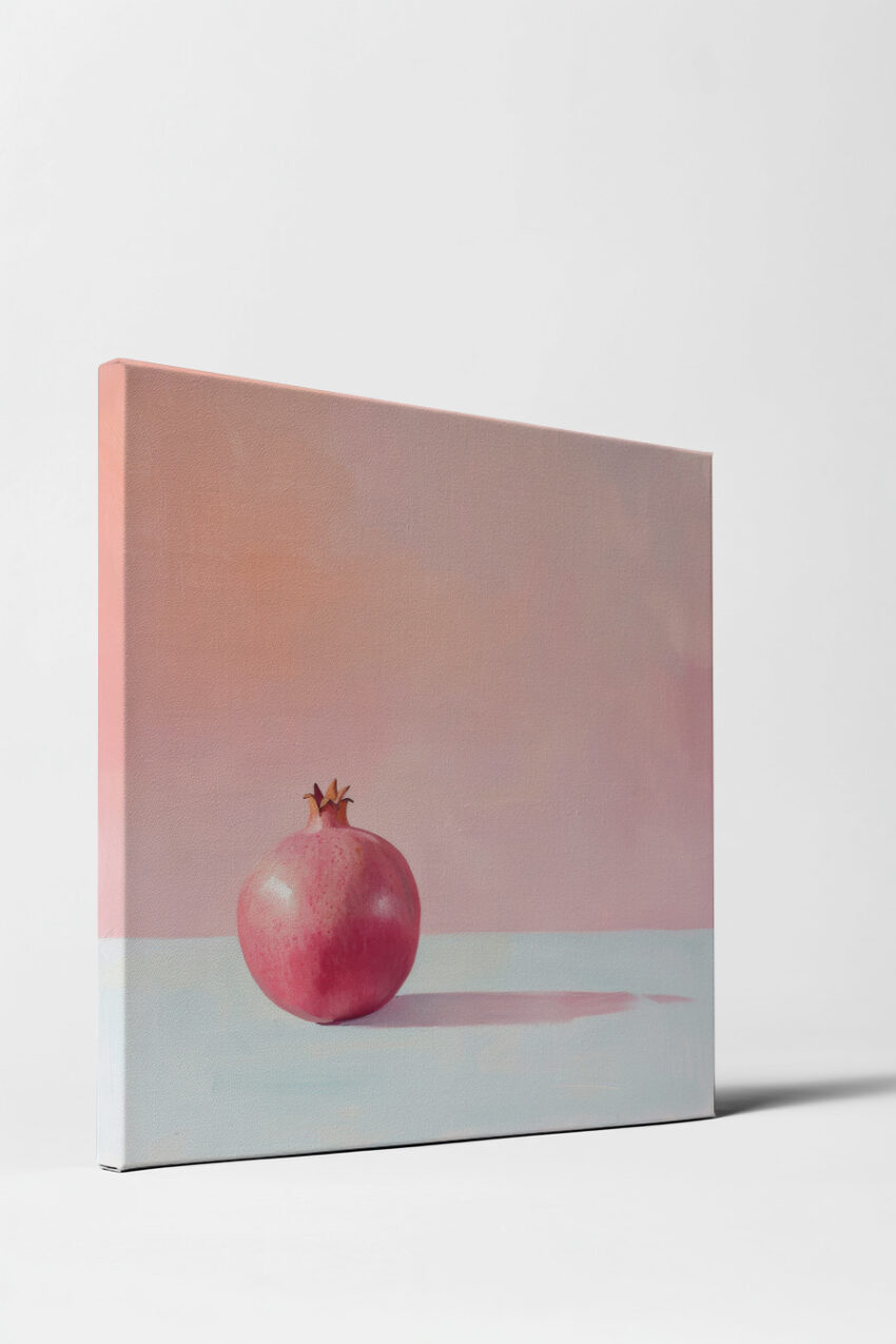 Malerei Poster Granatapfel glänzend rosa