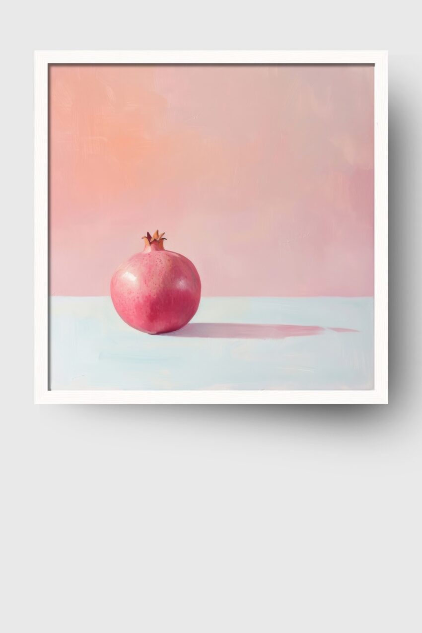 Malerei Poster Granatapfel glänzend rosa