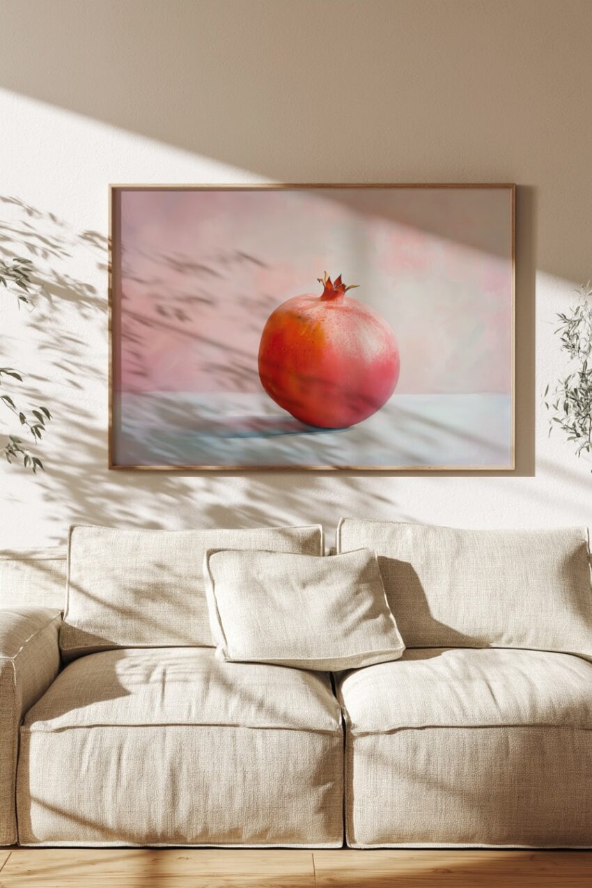 Malerei Poster Granatapfel rot klar