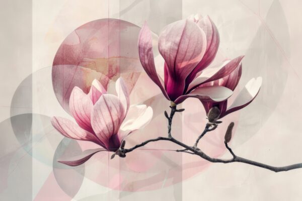 Magnolie Zweig Leinwandbild