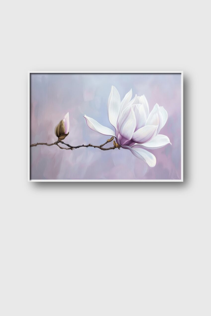 Fotografie Poster Magnolie zart weiß rosa