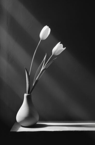 Tulpen Vase Minimalistisch Gerahmt