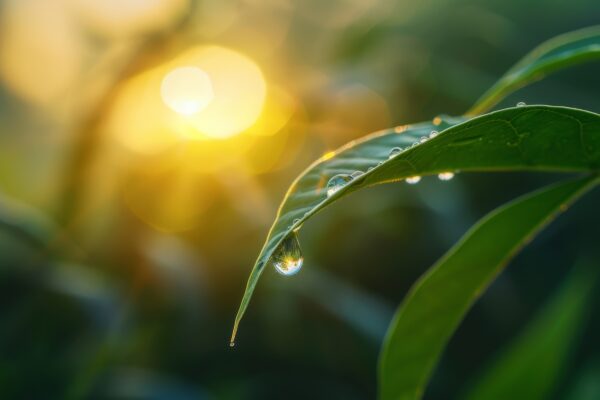 Tau auf Blatt Leinwandbild