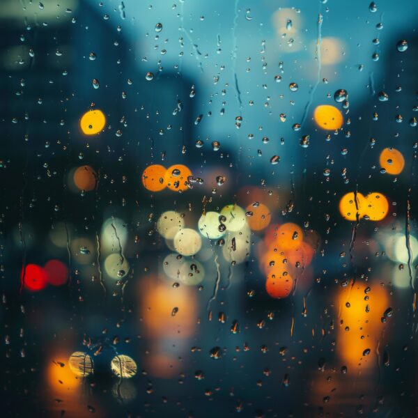 Regentropfen Fenster Leinwandbild