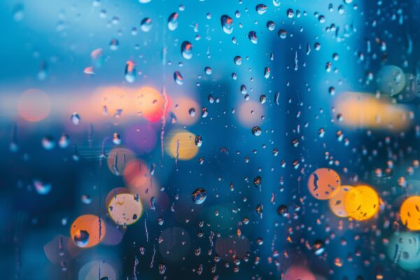 Regentropfen Lichter Leinwandbild