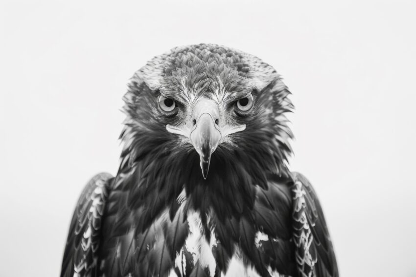 Fotografie Poster Adler Blick Schwarz-Weiß intensiv