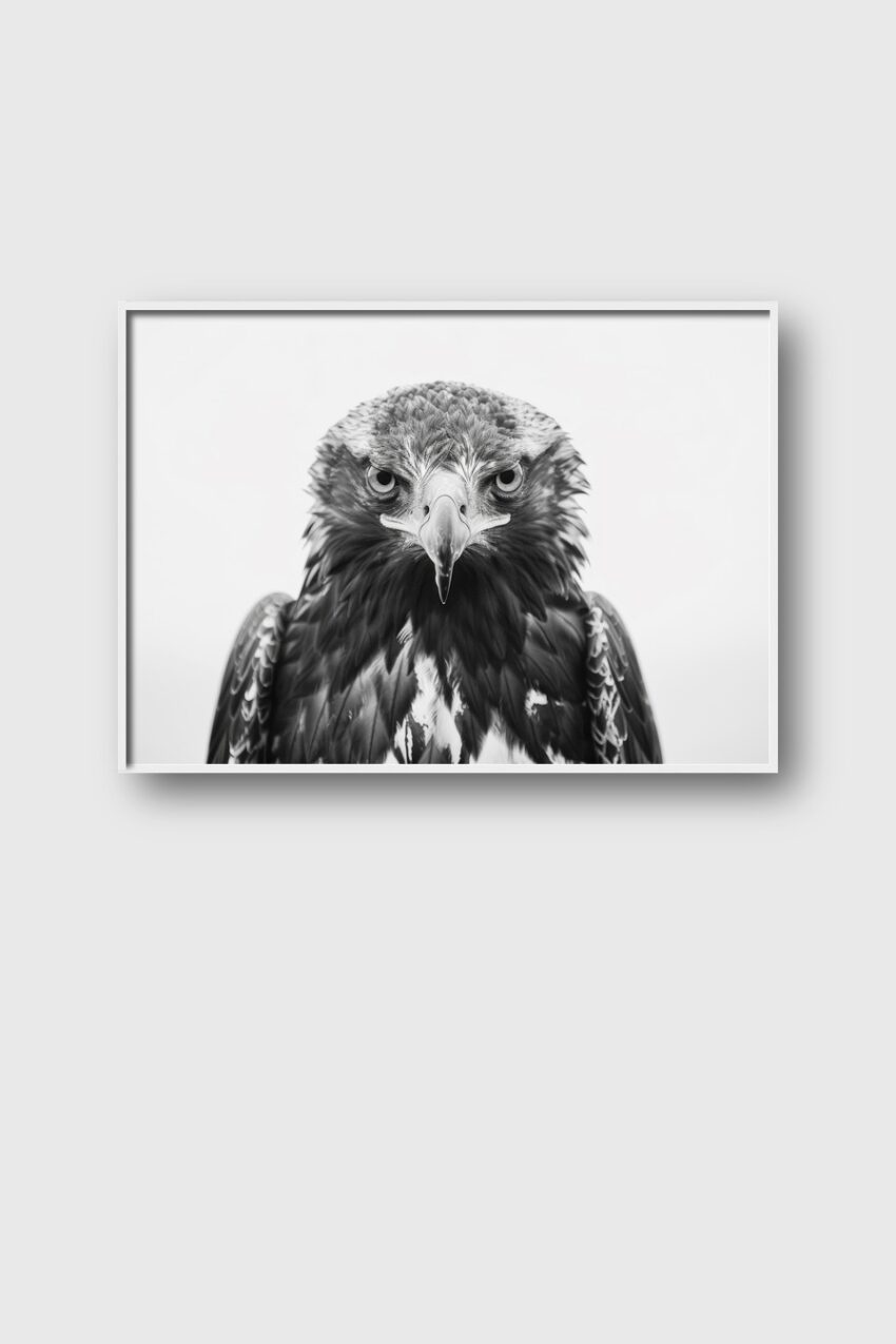 Fotografie Poster Adler Blick Schwarz-Weiß intensiv
