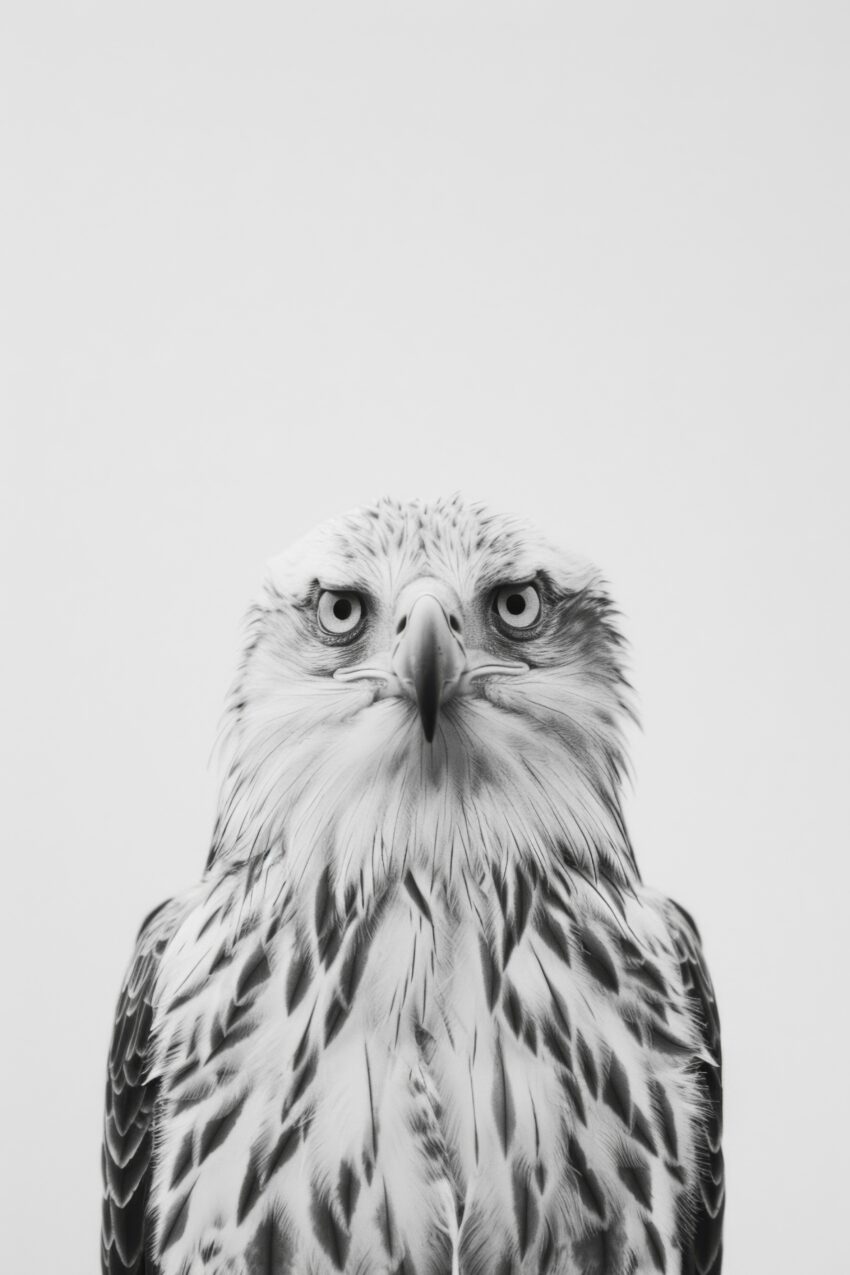 Fotografie Poster Adler intensiver Blick schwarz-weiß