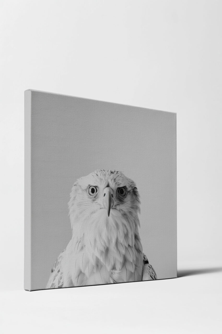 Fotografie Poster Falke schwarz-weiß Nahaufnahme