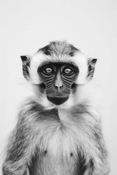 Schimpanse Blick Frontal Gerahmt