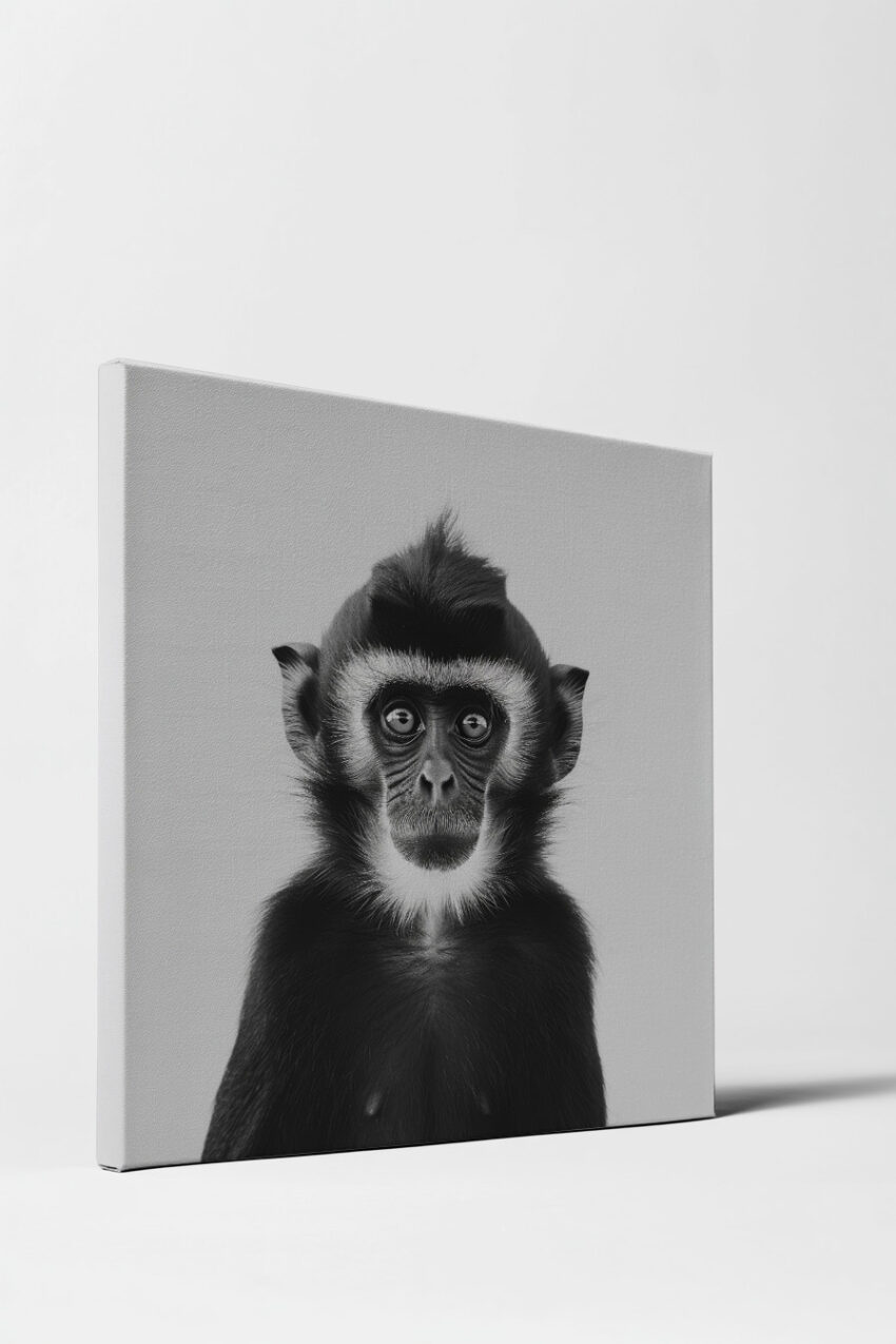 Fotografie Poster Schimpanse Porträt schwarz-weiß intensiv