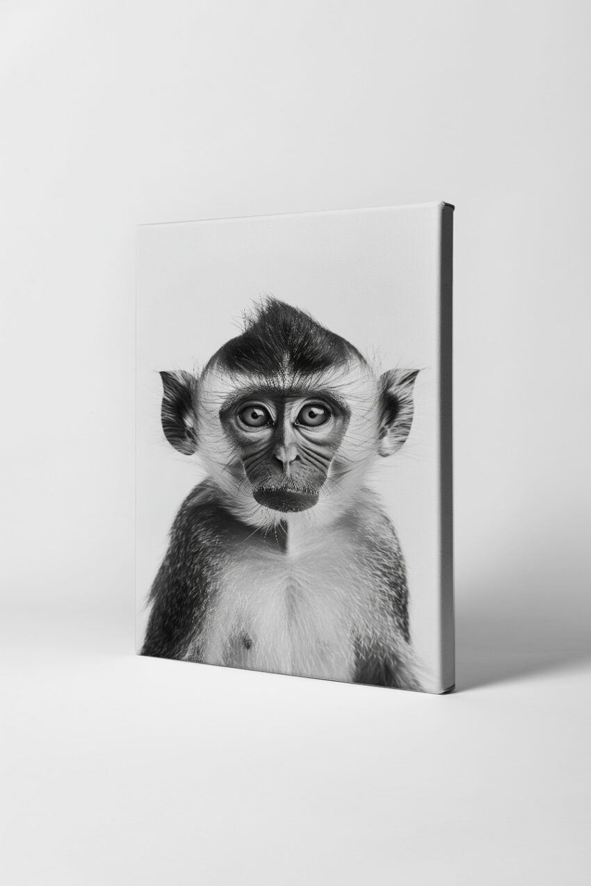 Fotografie Poster Pavian Nahaufnahme Schwarz-Weiß