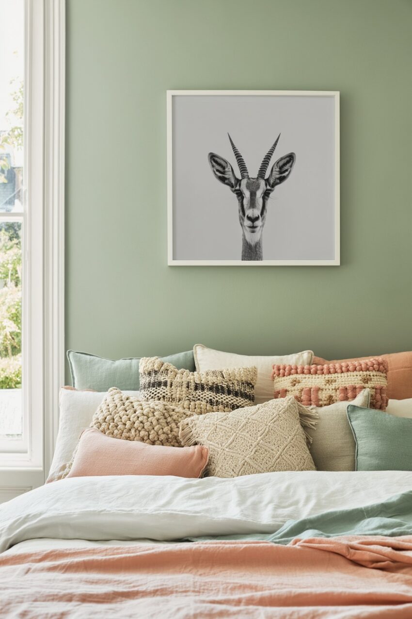 Fotografie Poster gazelle Kopf schwarz-weiß minimalistisch klar