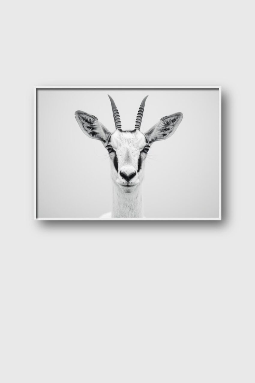 Fotografie Poster Oryx Antilope schwarz-weiß Detail