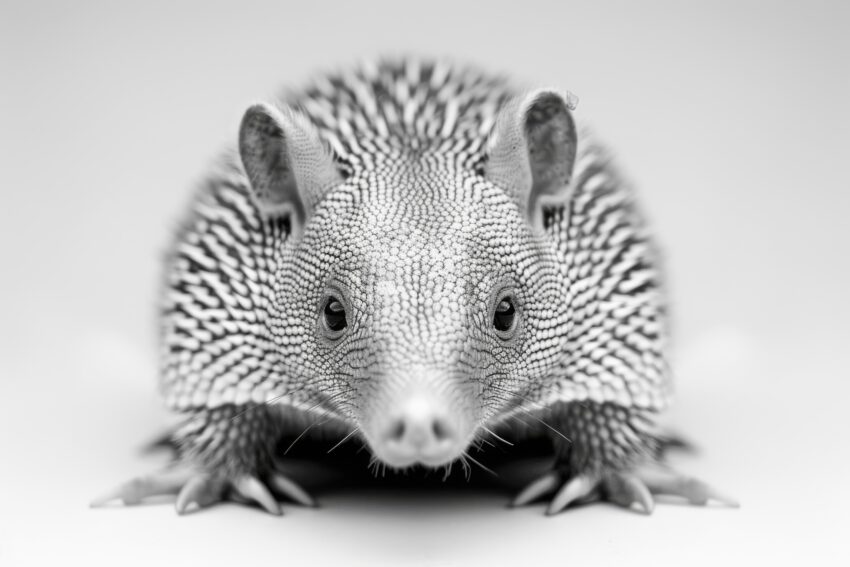 Fotografie Poster Gürtelmull Nahaufnahme schwarz-weiß