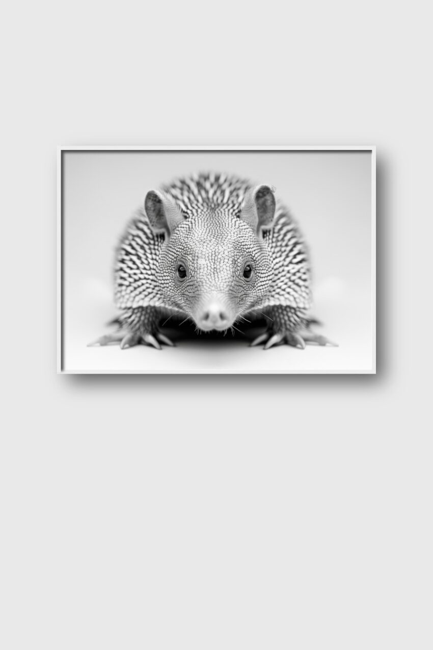 Fotografie Poster Gürtelmull Nahaufnahme schwarz-weiß