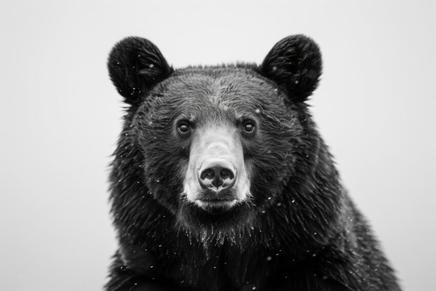 Fotografie Poster Bär Porträt Nahaufnahme Schwarz-Weiß