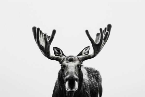 Elch Frontal Gerahmt