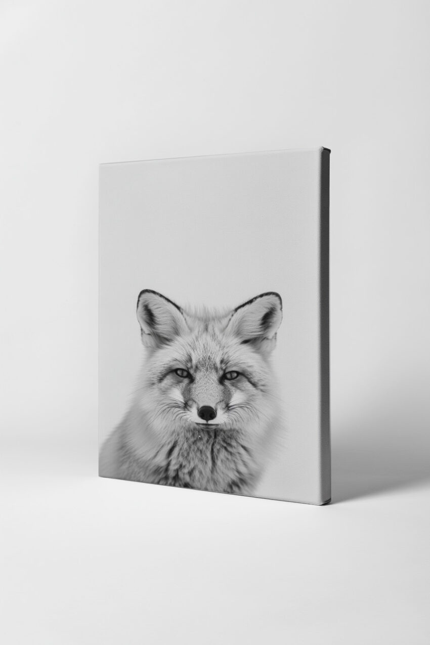 Fotografie Poster Fuchs Porträt monochrom schwarz-weiß
