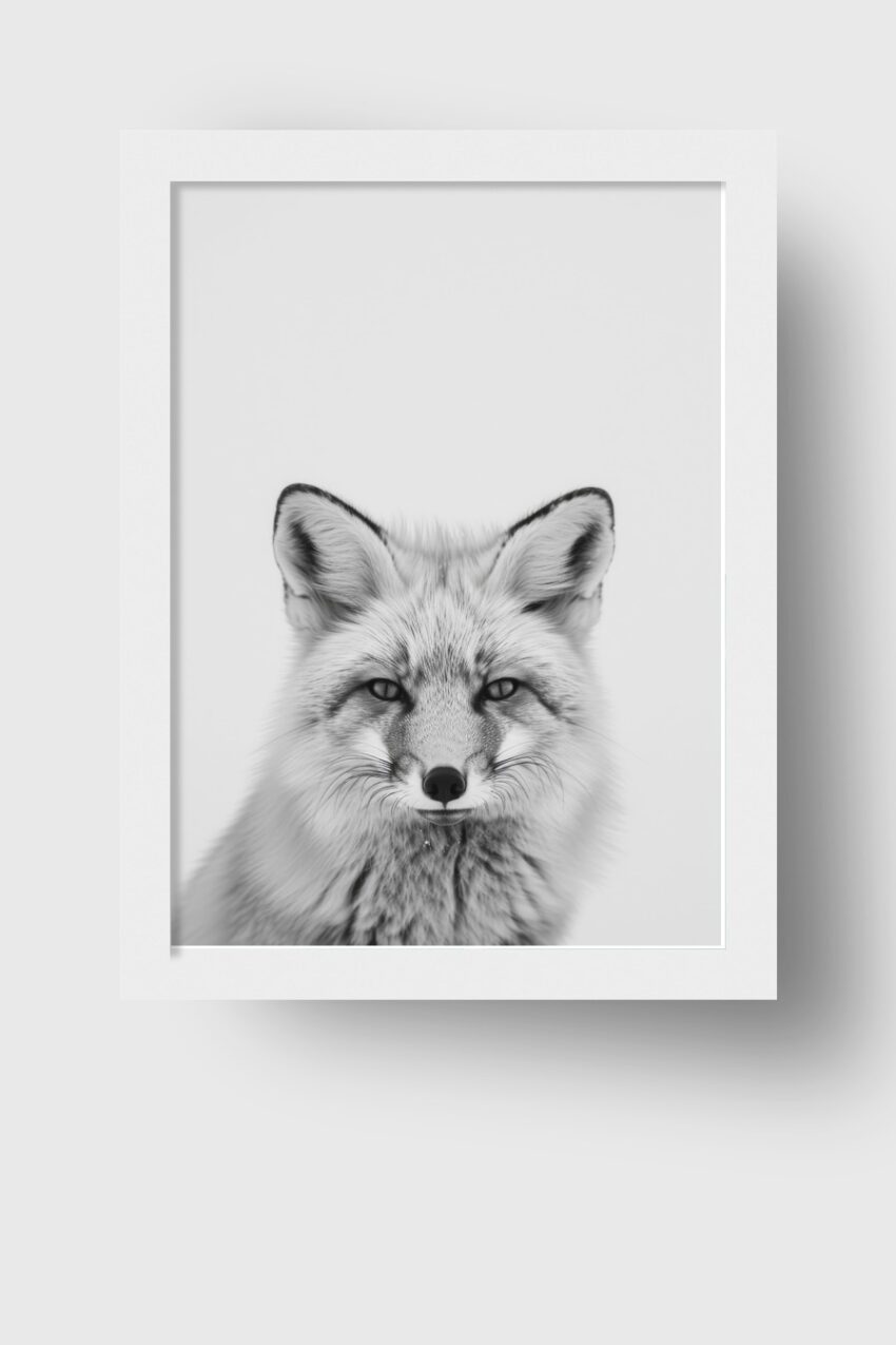 Fotografie Poster Fuchs Porträt monochrom schwarz-weiß