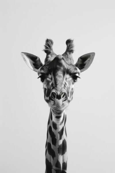 Giraffe Zwinkert Gerahmt