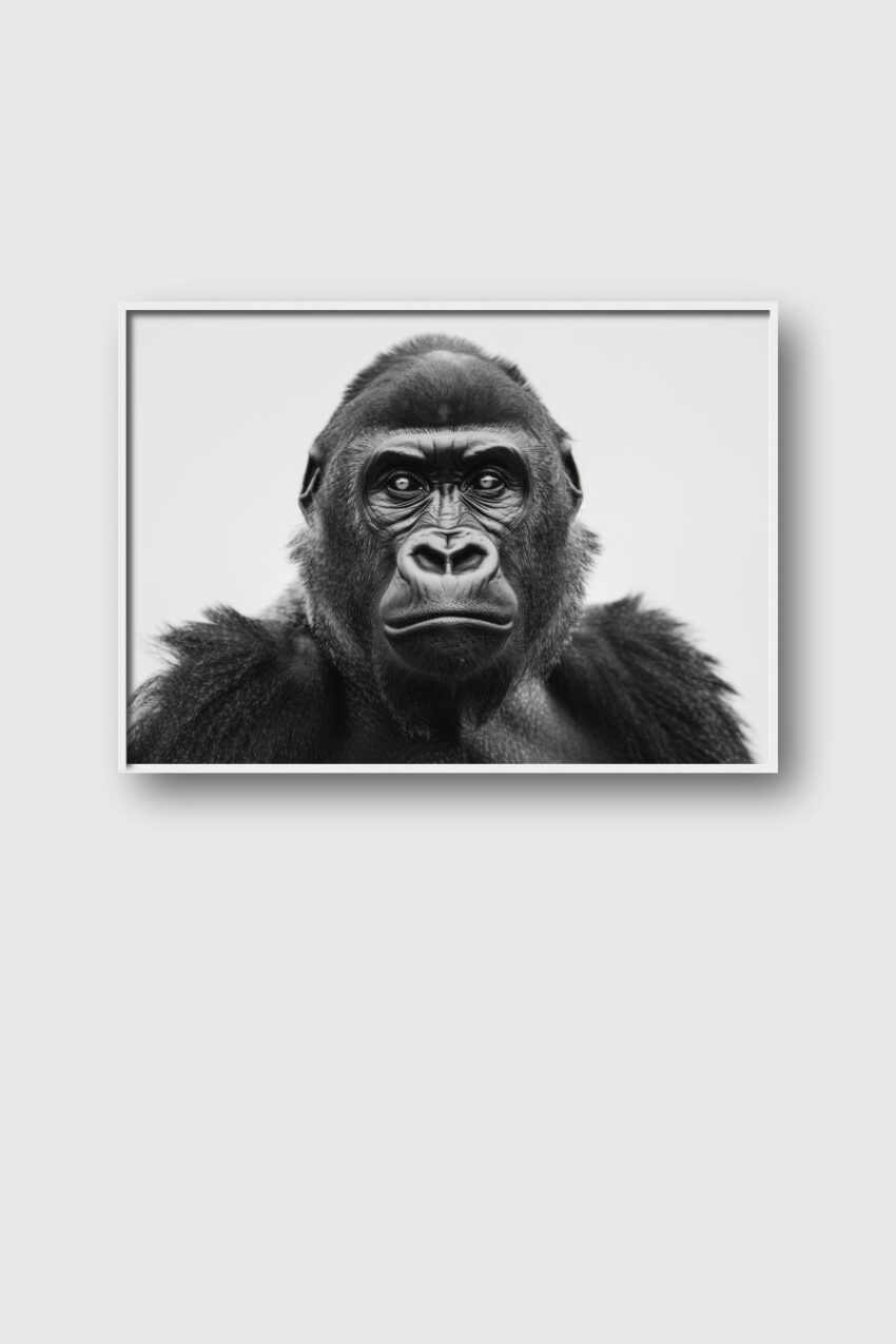 Fotografie Poster Gorilla Porträt Schwarz-Weiß Nahaufnahme
