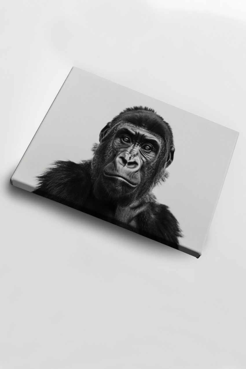 Fotografie Poster Gorilla Porträt Schwarz-Weiß intensiv