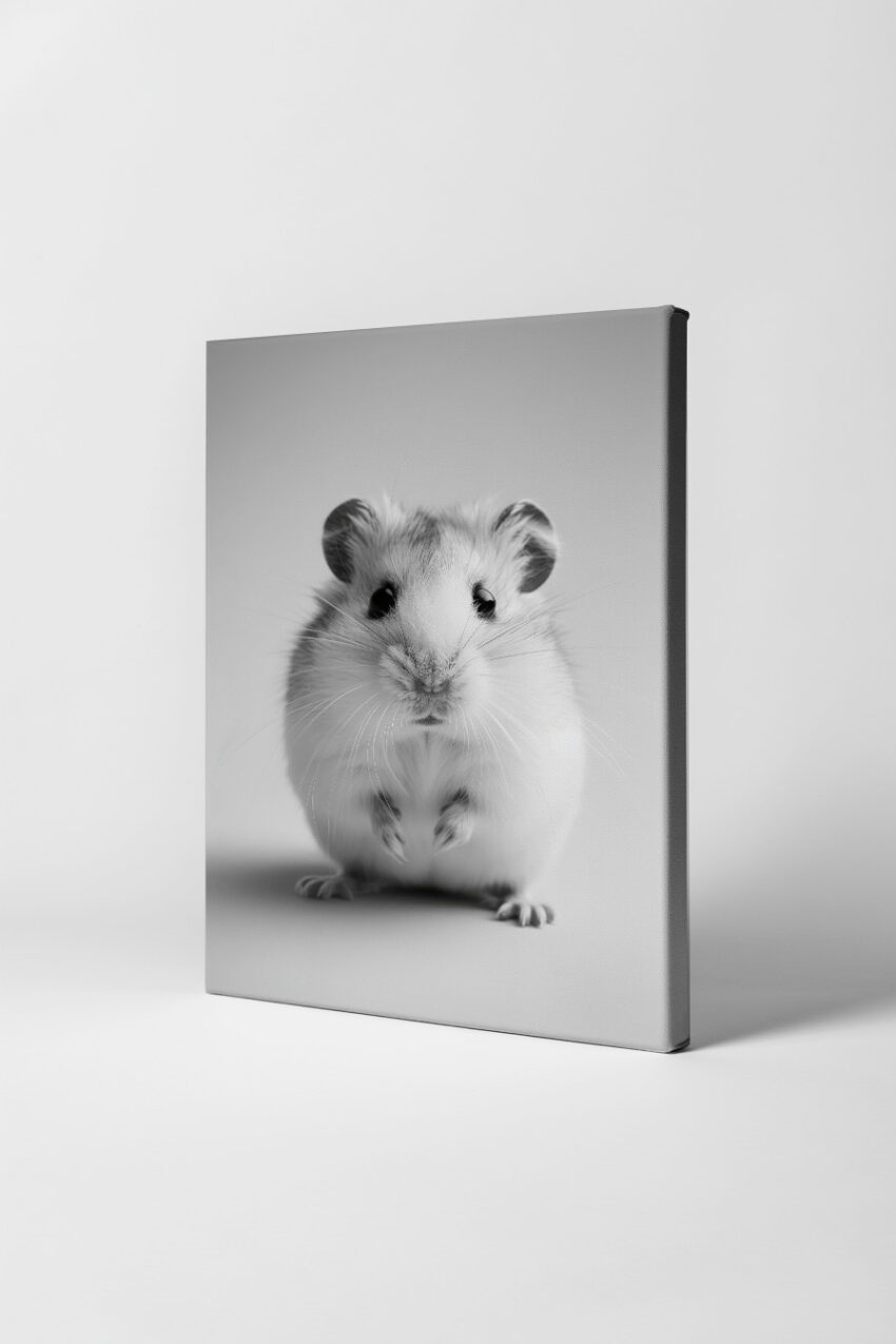 Fotografie Poster Hamster Schnurrhaare schwarz-weiß minimal