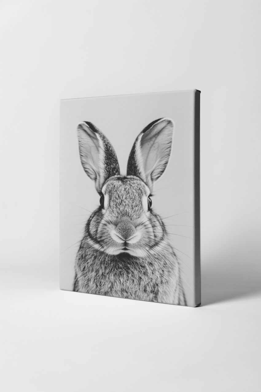 Fotografie Poster Kaninchen Porträt schwarz-weiß detailreich