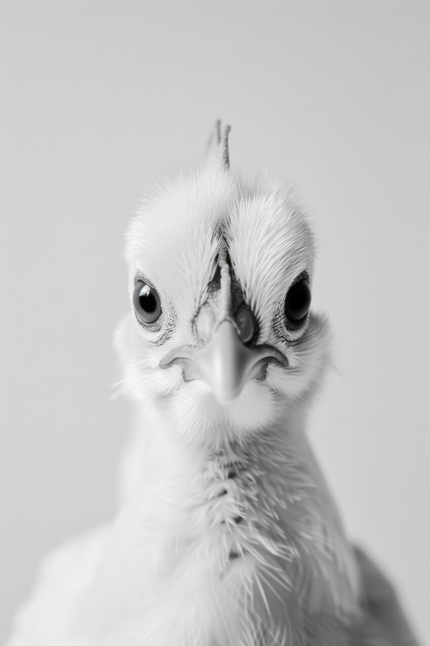 Fotografie Poster Huhn Porträt schwarz-weiß klar