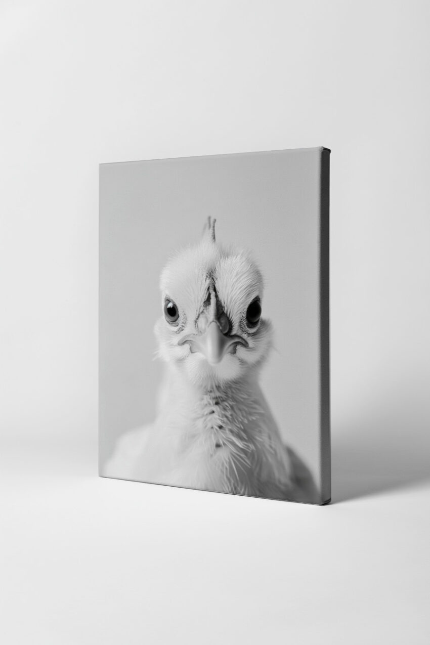 Fotografie Poster Huhn Porträt schwarz-weiß klar