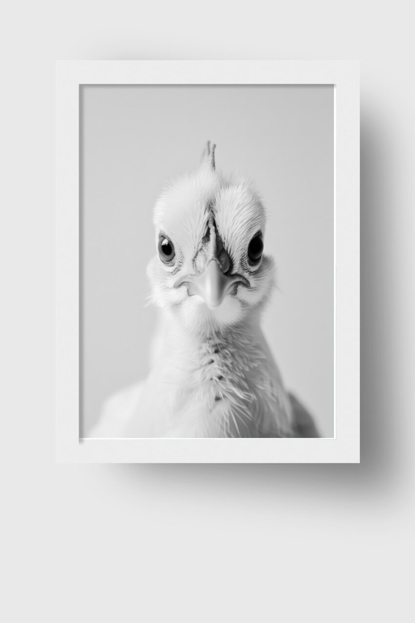 Fotografie Poster Huhn Porträt schwarz-weiß klar