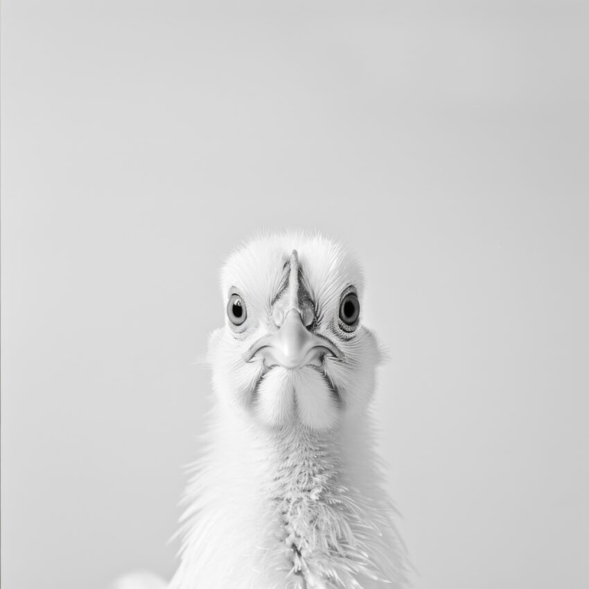 Fotografie Poster Truthahn frontal weiß schwarz-weiß